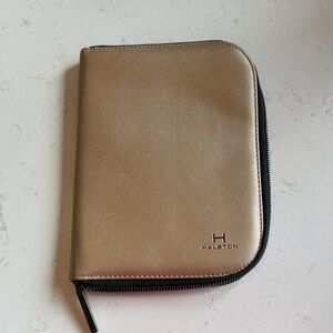 Halston Gold Zip Jewelry Case